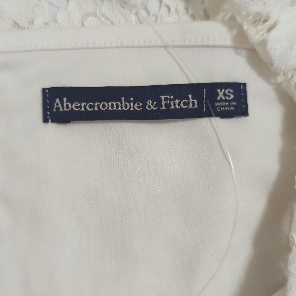 ABERCROMBIE & FITCH Lace Sweetheart Sleeveless Mini-Dress, Color Ivory Size XS - Picture 15 of 16